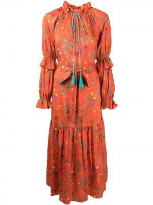 Платье Sanibel с цветочным принтом Cynthia Rowley. Цвет: оранжевый