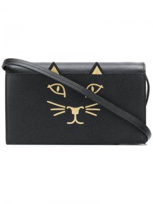 Feline clutch bag Charlotte Olympia. Цвет: черный