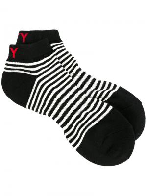 Спортивные носки в полоску Yohji Yamamoto. Цвет: чёрный