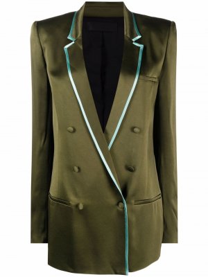 Двубортный пиджак с окантовкой Haider Ackermann. Цвет: зеленый