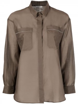 Рубашка с накладными карманами Peserico. Цвет: коричневый