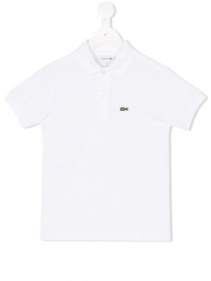 Рубашка-поло с логотипом Lacoste Kids. Цвет: белый