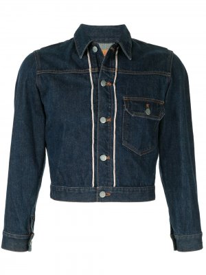 Укороченная джинсовая куртка Sports Line 1980-х годов Issey Miyake Pre-Owned. Цвет: синий