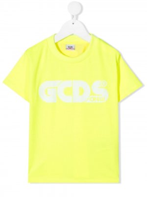 Футболка с короткими рукавами и логотипом Gcds Kids. Цвет: желтый