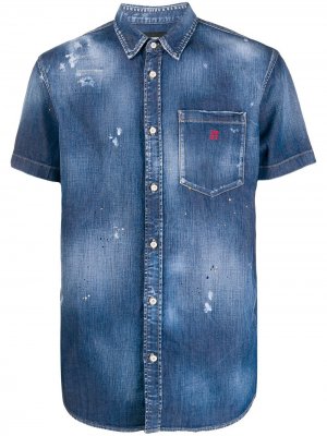 Джинсовая рубашка с короткими рукавами Dsquared2. Цвет: синий