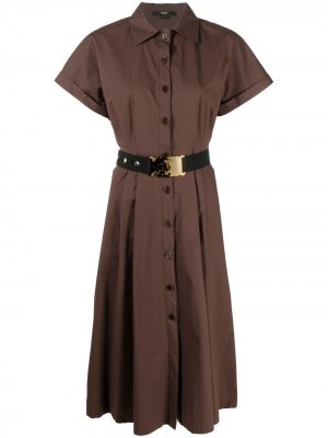 Платье-рубашка с завязками Seventy. Цвет: коричневый