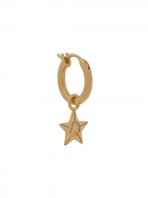 Серьга-кольцо с подвеской в форме звезды Northskull. Цвет: золотистый