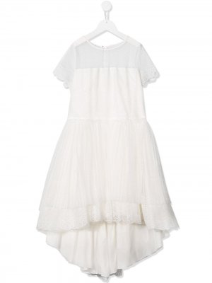 Платье с оборками из тюля Aletta. Цвет: белый