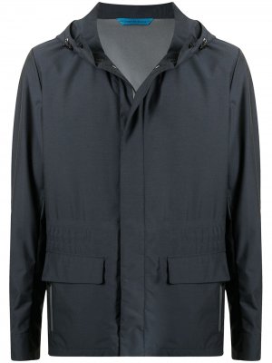 Куртка на молнии с капюшоном Stefano Ricci. Цвет: синий