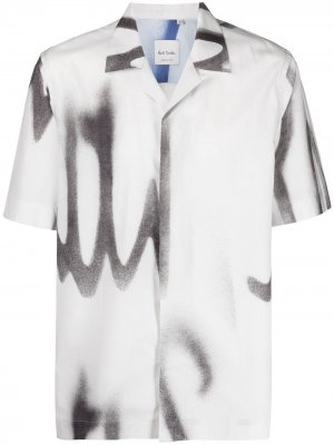 Рубашка с короткими рукавами и абстрактным принтом PAUL SMITH. Цвет: белый