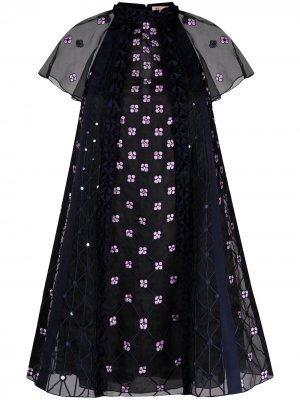Платье Pixie с цветочной вышивкой Temperley London. Цвет: черный