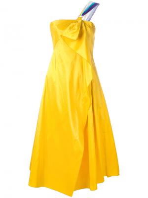 Платье корсетного кроя с драпировкой Peter Pilotto. Цвет: жёлтый и оранжевый