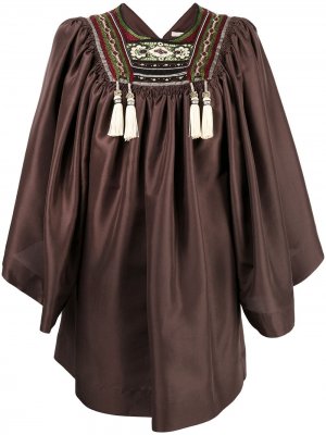 Блузка с вышивкой Etro. Цвет: коричневый