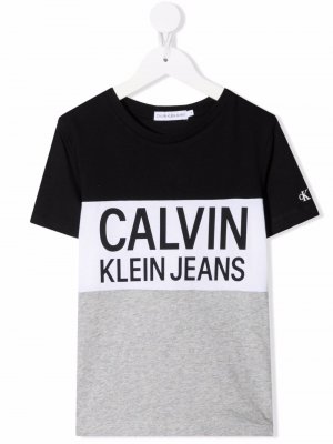 Футболка с логотипом Calvin Klein Kids. Цвет: черный
