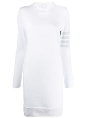 Платье-джемпер с полосками 4-Bar Thom Browne. Цвет: белый