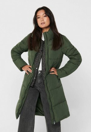 Куртка утепленная Jacqueline de Yong. Цвет: зеленый