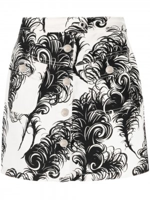 Рубашка A-силуэта с принтом Moschino. Цвет: белый