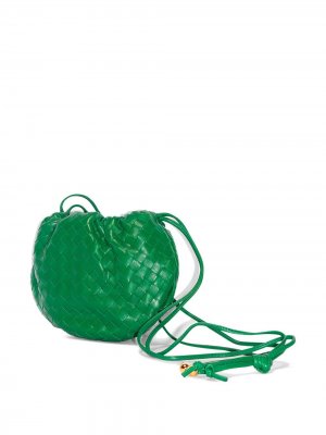 Мини-сумка Balloon с плетением Intrecciato Bottega Veneta. Цвет: зеленый
