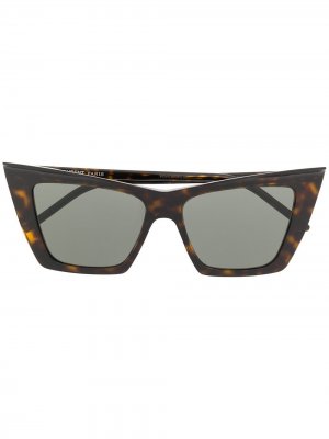 Солнцезащитные очки в оправе кошачий глаз Saint Laurent Eyewear. Цвет: коричневый