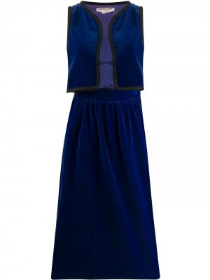 Комплект из жилета и юбки прямого кроя Yves Saint Laurent Pre-Owned. Цвет: синий