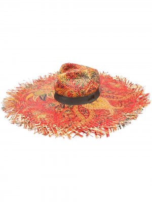 Шляпа из рафии с принтом Etro. Цвет: красный