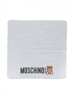 Одеяло с логотипом Moschino Kids. Цвет: серый