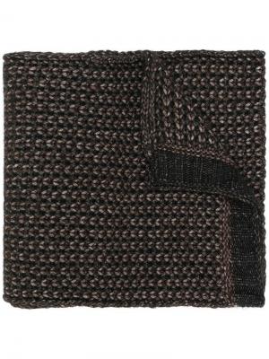 Ребристый шарф с обработанными краями Z Zegna. Цвет: коричневый