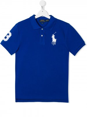 Рубашка-поло Big Pony с логотипом Ralph Lauren Kids. Цвет: синий