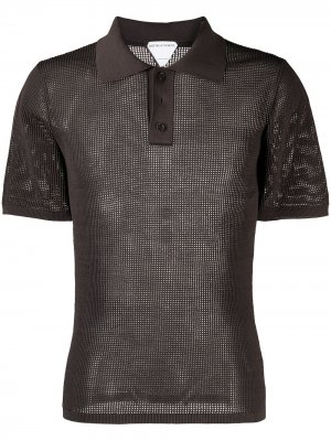 Рубашка поло с короткими рукавами Bottega Veneta. Цвет: коричневый