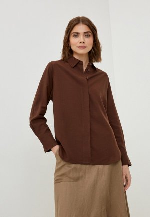 Рубашка Zarina. Цвет: коричневый