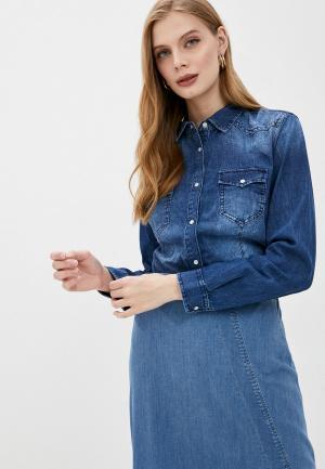 Рубашка джинсовая Sisley. Цвет: синий