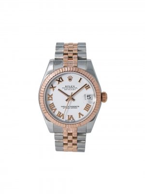 Наручные часы Datejust 31 мм 2015-го года pre-owned Rolex. Цвет: белый