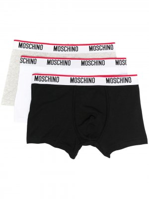 Комплект из трех пар боксеров с логотипом Moschino. Цвет: белый