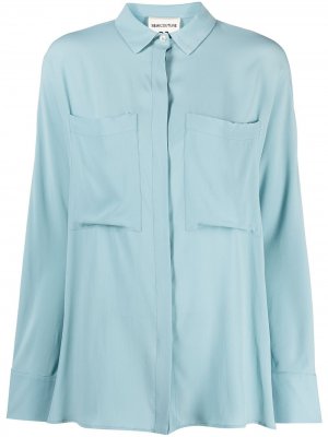 Рубашка с накладными карманами Semicouture. Цвет: синий