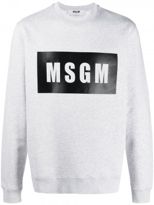 Толстовка с логотипом MSGM. Цвет: серый