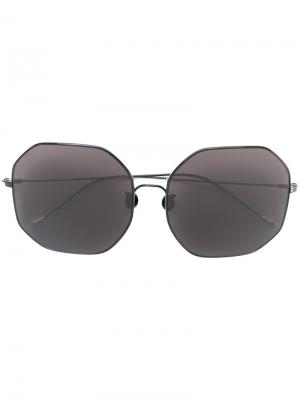 Ультратонкие солнцезащитные очки-авиаторы Ann Demeulemeester. Цвет: чёрный