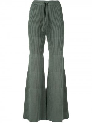 Расклешенные брюки в рубчик Peter Do. Цвет: зеленый
