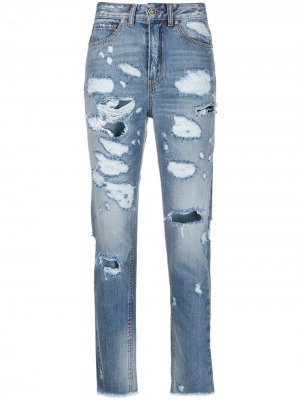 Укороченные джинсы с завышенной талией John Richmond. Цвет: синий