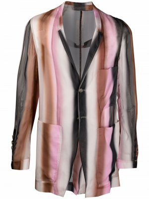 Однобортный пиджак в полоску Rick Owens. Цвет: розовый