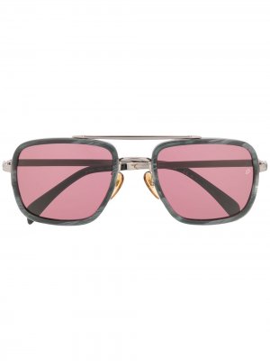 Солнцезащитные очки в квадратной оправе Eyewear by David Beckham. Цвет: розовый