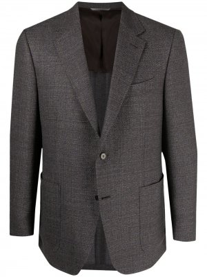 Однобортный пиджак строгого кроя Canali. Цвет: коричневый