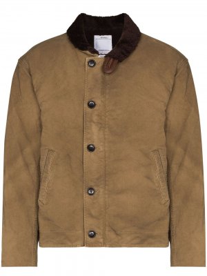 Куртка с контрастным воротником visvim. Цвет: коричневый