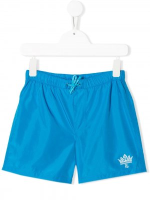 Плавки-шорты с логотипом Dolce & Gabbana Kids. Цвет: синий