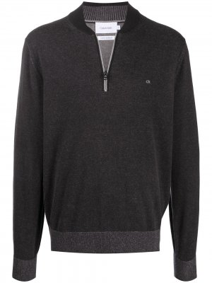 Пуловер с воротником на молнии Calvin Klein. Цвет: черный