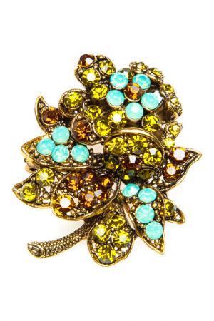 Брошь Luisa Vannini Jewelry. Цвет: gold and green
