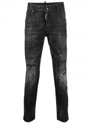 Укороченные вощеные джинсы скинни Dsquared2. Цвет: черный