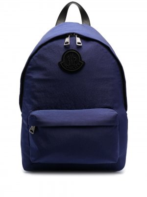 Рюкзак с нашивкой-логотипом Moncler. Цвет: синий