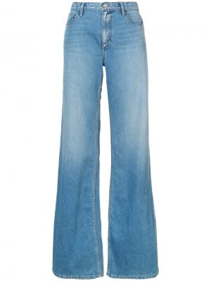 Выбеленные широкие джинсы Oscar de la Renta. Цвет: синий