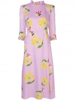 Платье Elena с оборками Cynthia Rowley. Цвет: розовый