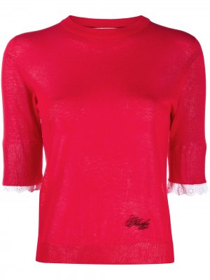 Пуловер с рукавами три четверти и вышитым логотипом Philosophy Di Lorenzo Serafini. Цвет: красный